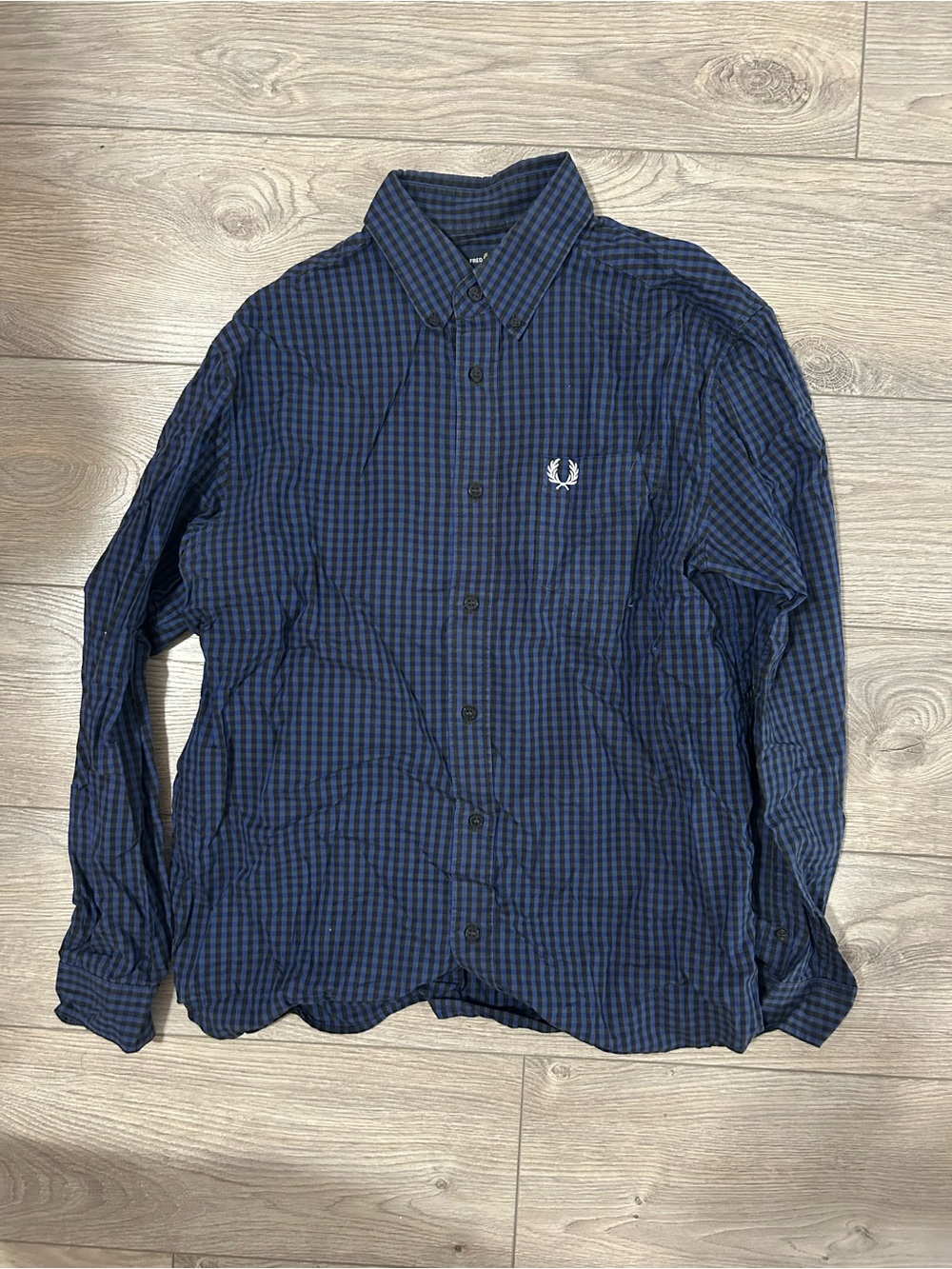 Fred Perry Navy & Black Gingham Button-Down Shirt